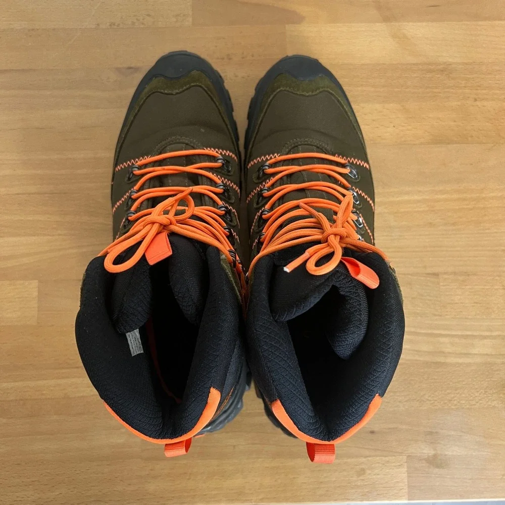 Polo Ralph Lauren Men Mountain Trail Hillingdon Hiking Boots Olive Orange‎ Black